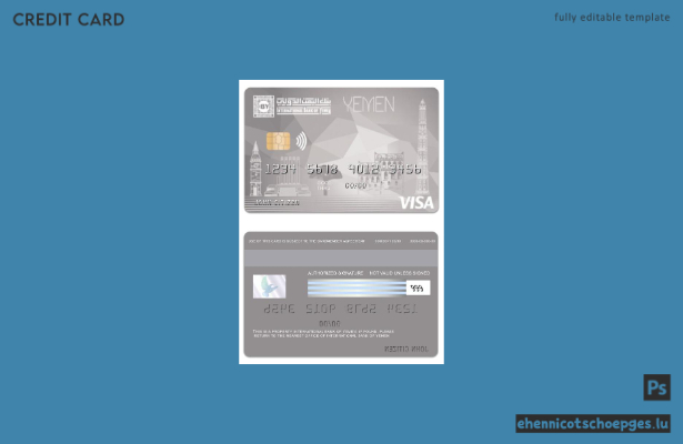 Beispielvorschau der Visa-Internetkarte der Jemen International Bank of Yemen